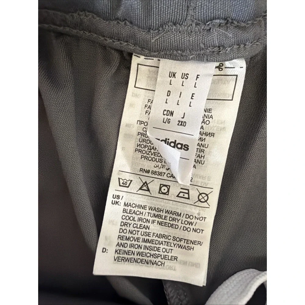 adidas Men's Size L Parma 16 Soccer Shorts Grey Athletic Training No Pockets